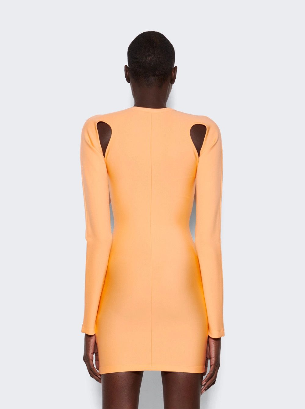 Off-White o1mle0425 Sleek Cut Out Mini Dress in Peach Orange Size XS / US 0-2 / IT 36-38 - 5 Thumbnail