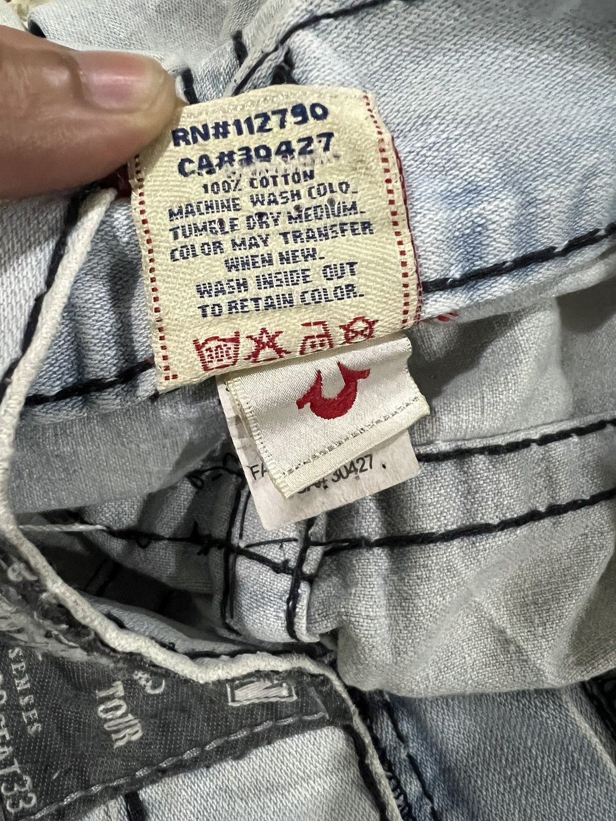 Ed Hardy Y2K True Religion Billy Super T Distressed Baggy Jeans Denim Size US 32 / EU 48 - 10 Thumbnail