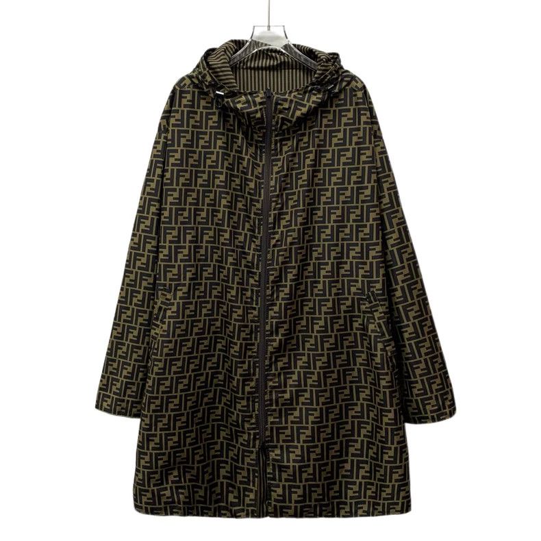 Fendi FENDI Dark brown logo letter full-print reversible hooded Size US S / EU 44-46 / 1 - 1 Thumbnail