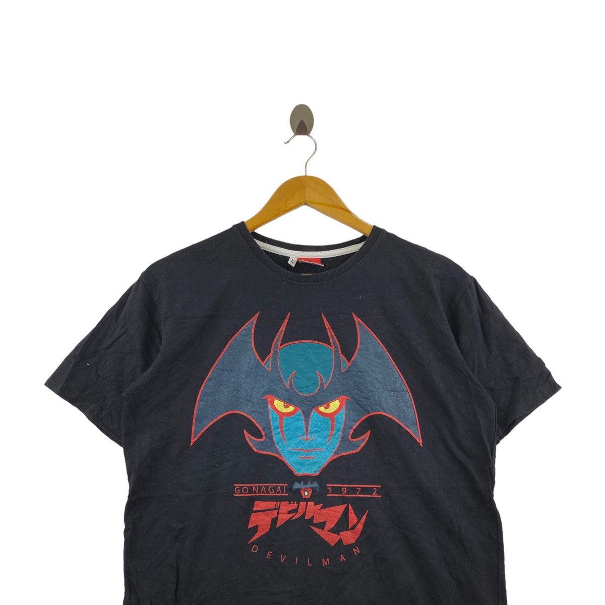 Japanese Brand × Vintage Vintage 90s DEVILMAN Japanese Anime Character Print Black Size US L / EU 52-54 / 3 - 2 Thumbnail