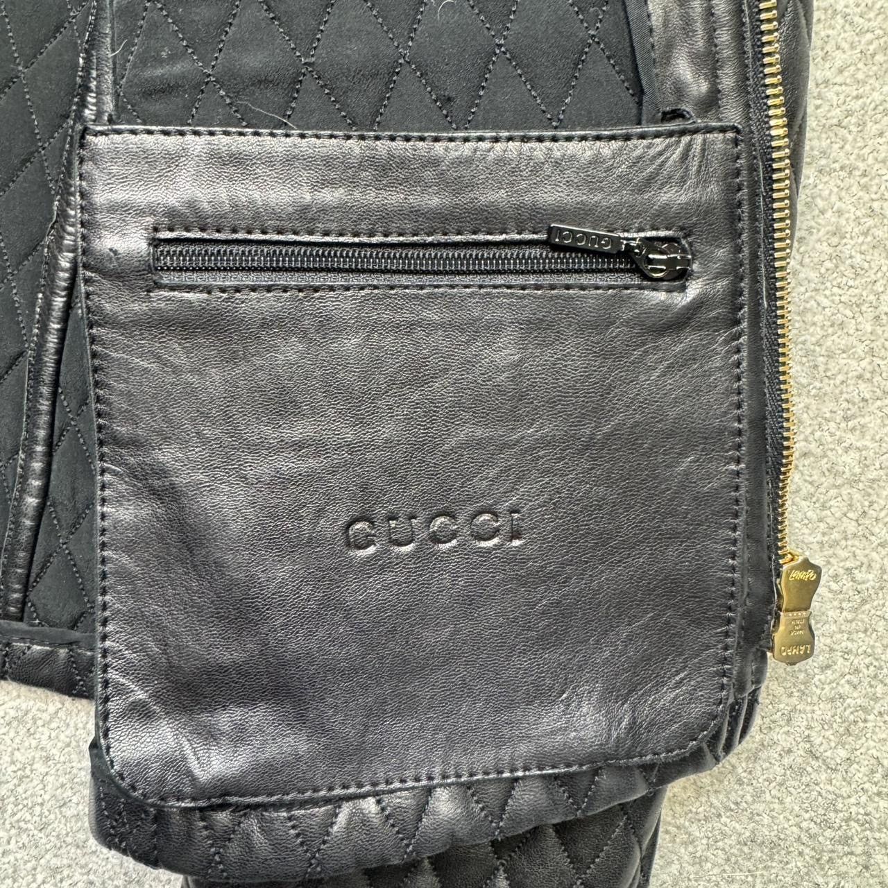 Gucci Gucci by tom ford diamond stitch black leather jacket Size M / US 6-8 / IT 42-44 - 4 Thumbnail