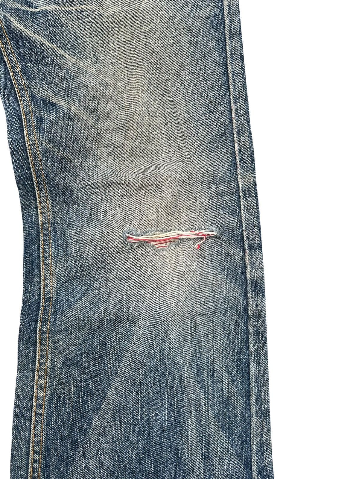 If Six Was Nine Flare Red Pepper Japanese Punk Bondage Distressed Denim Jean Size US 32 / EU 48 - 7 Thumbnail