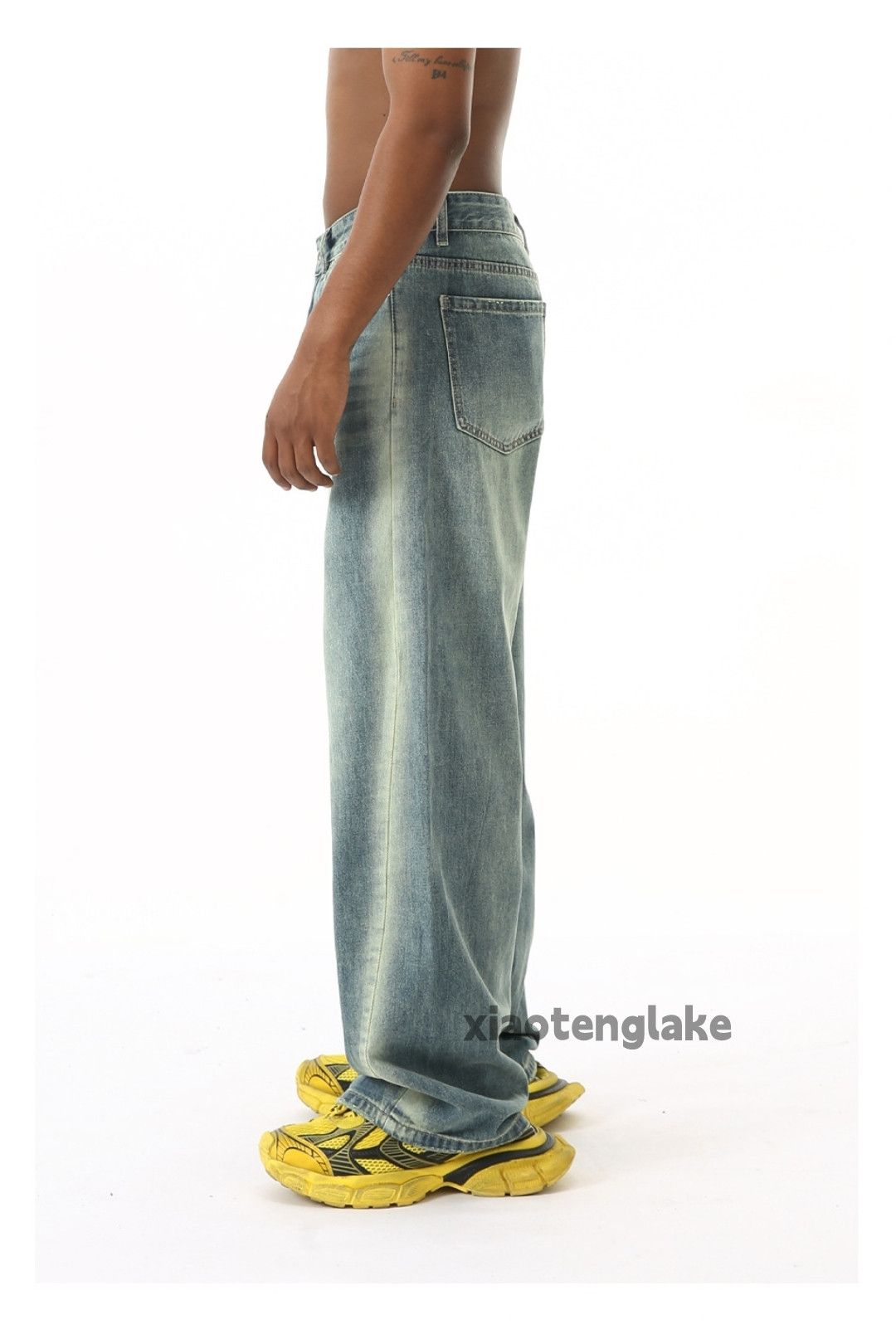 Jean × Vintage washed faded y2k skate hiphop loose baggy jeans Size US 32 / EU 48 - 4 Thumbnail