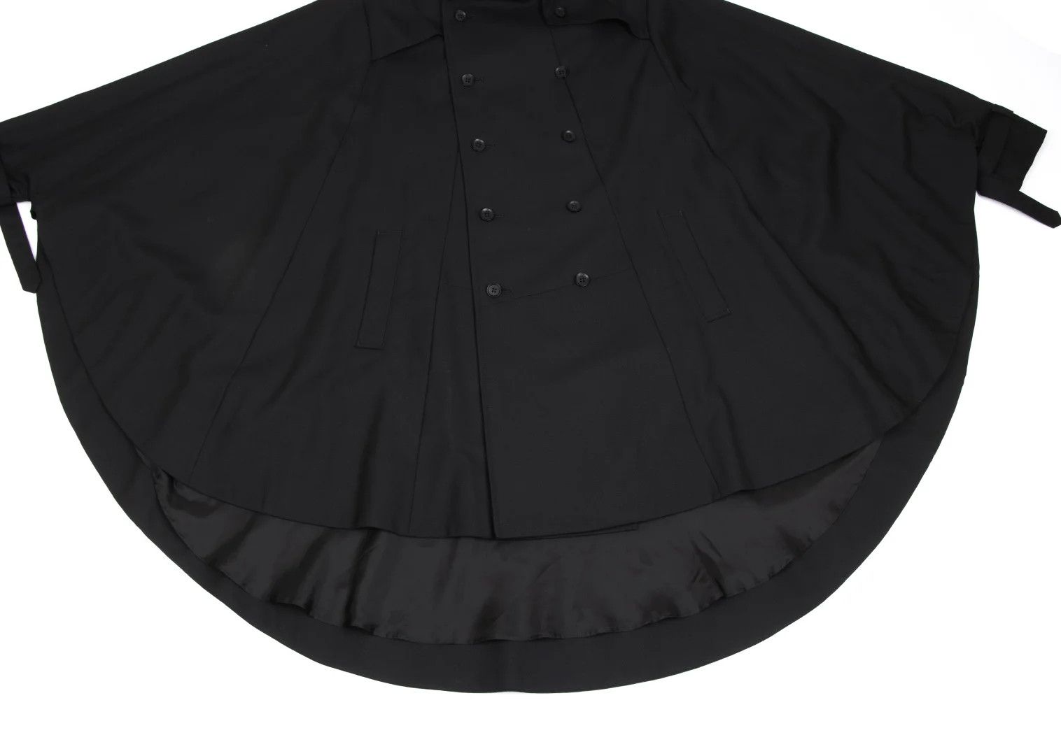 Yohji Yamamoto Wool-Poly Gabardine Trench Cape Coat in Black Size 3 Size US L / EU 52-54 / 3 - 10 Thumbnail