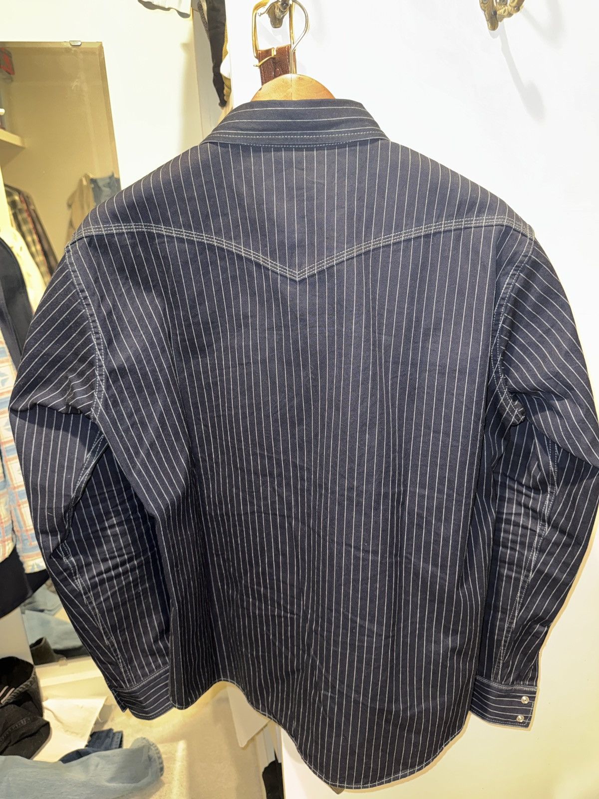 Iron Heart Indigo herringbone striped western 8.5oz Size US XXL / EU 58 / 5 - 5 Thumbnail