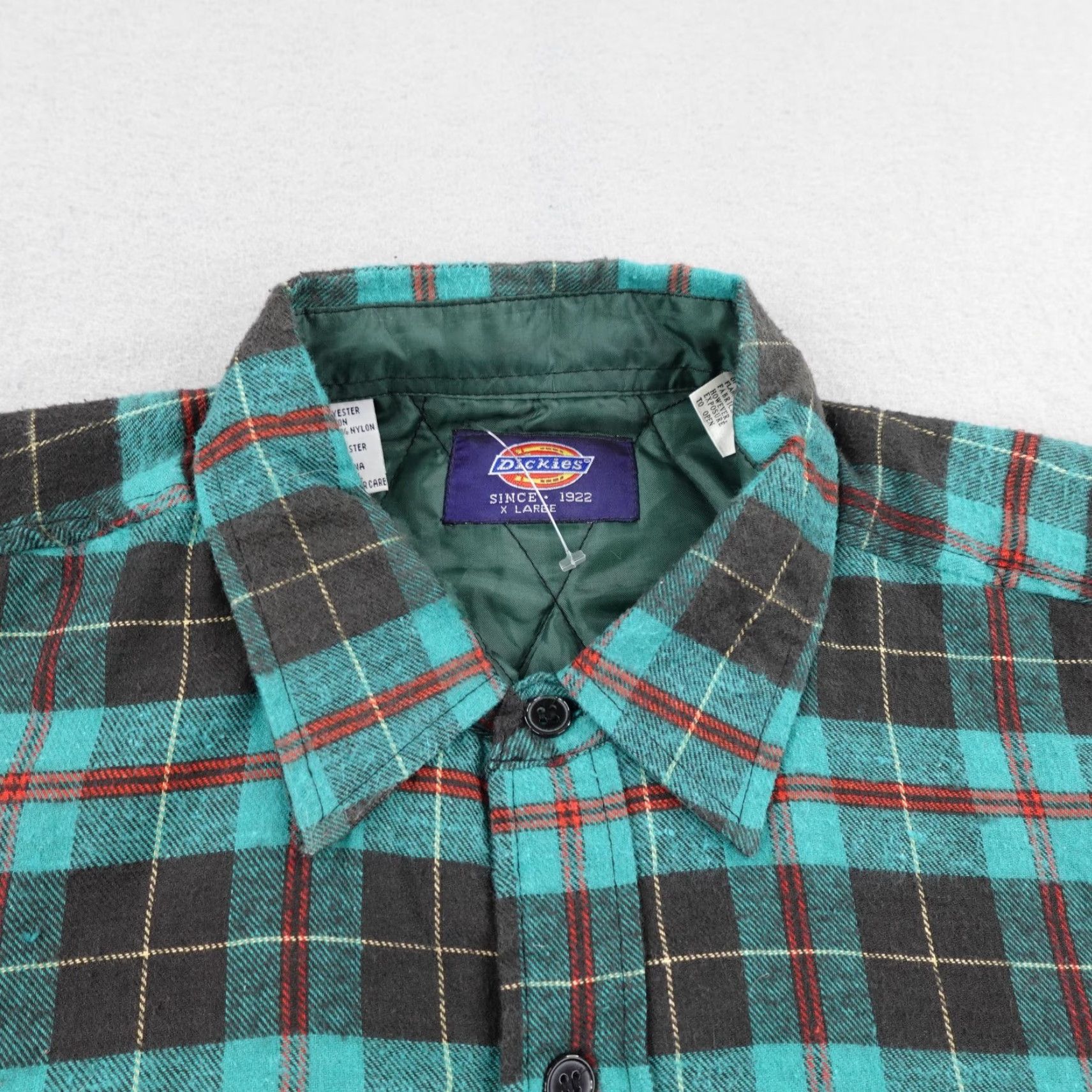 Dickies Vintage Dickies Jacket Men XL Green Plaid Quilted Flannel Button Up Shacket Work Size US XL / EU 56 / 4 - 2 Thumbnail
