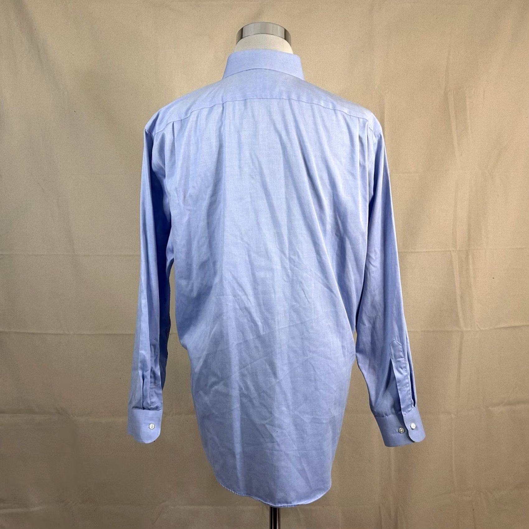 Nordstrom Nordstrom 17.5 34/35 Trim Fit Non Iron Oxford Cloth Dress Shirt Blue 100% Cotton Shirt Men Slim Casual Business Dress Shirt Size 48R - 5 Thumbnail