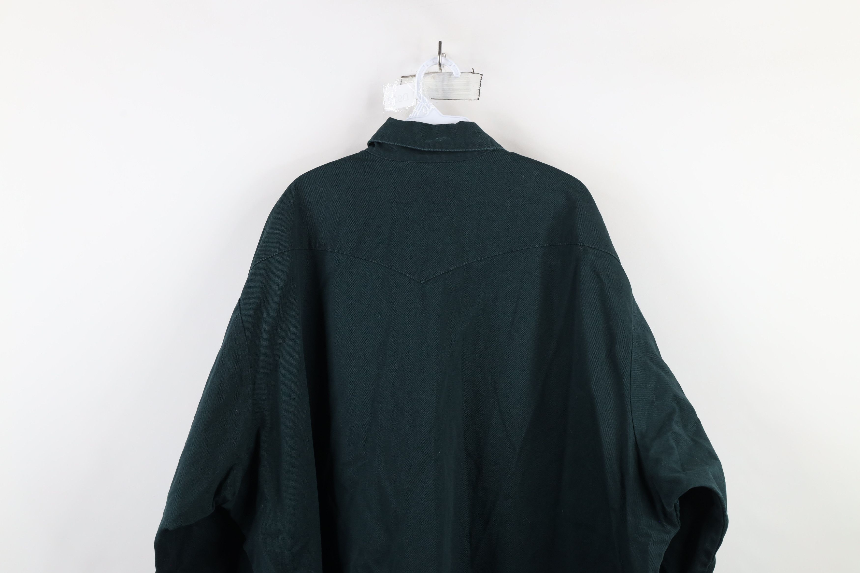 Vintage × Wrangler Vintage 90s Wrangler Cowboy Snap Button Shirt Dark Green Size US XXL / EU 58 / 5 - 13 Thumbnail