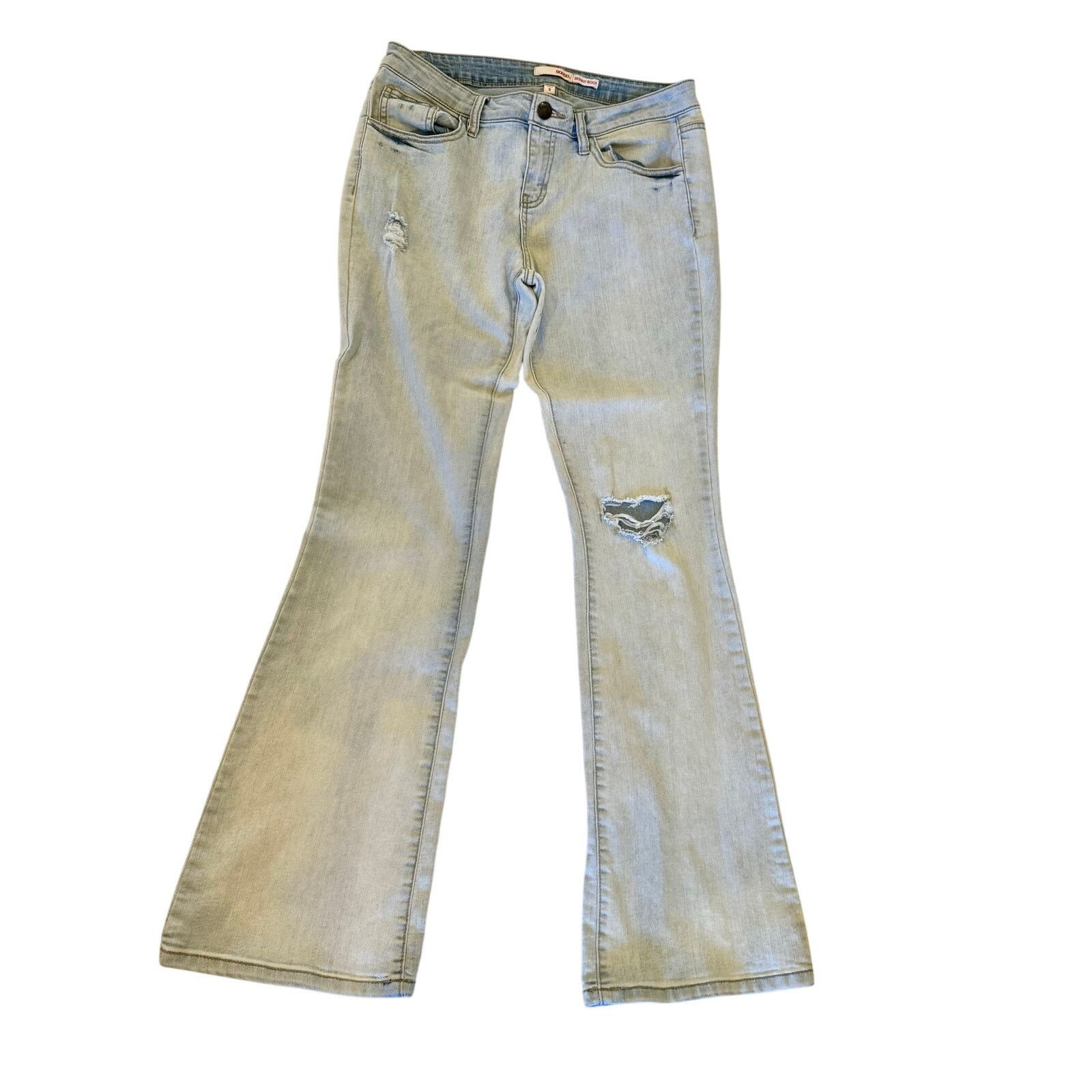 Other Bongo Skinny Bootcut Distressed Denim Jeans | Light Wash | 9 Size 34" / US 12 / IT 48 - 1 Thumbnail