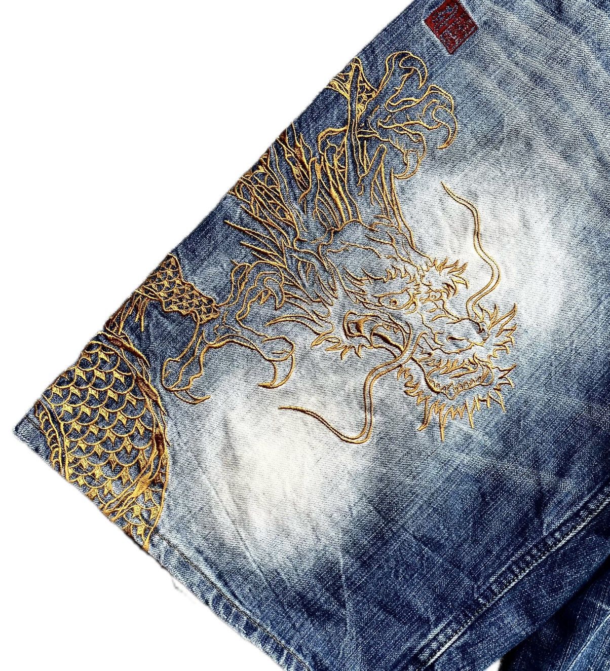 Japanese Brand × Kamakura ❌SOLD OUT❌ KARAKURI TAMASHI Sukajan Embroidery Dragon Pants. Size US 38 / EU 54 - 5 Thumbnail