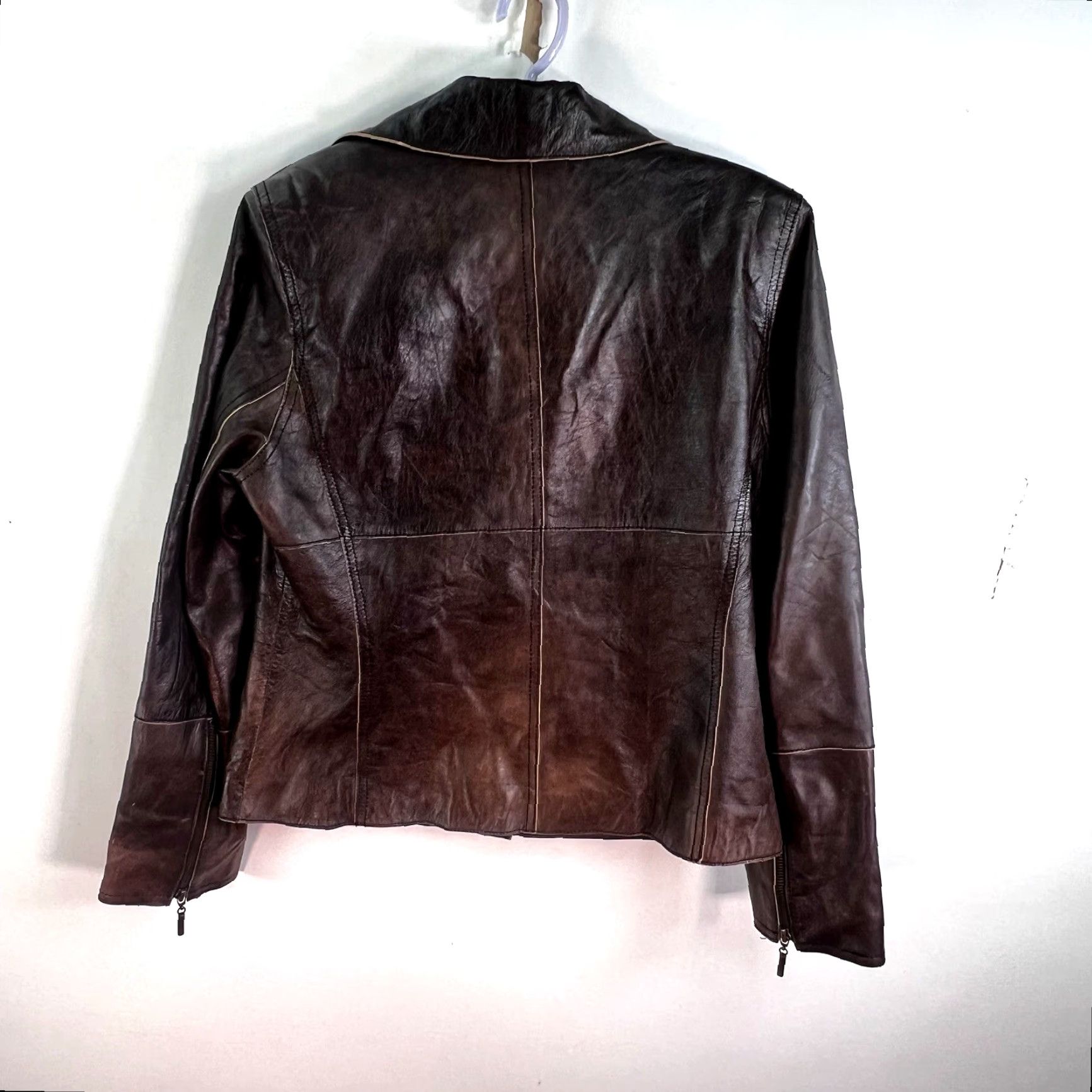 Vintage CONTEXT Leather Bomber Jacket Womens Size 12 Brown Size XL / US 12-14 / IT 48-50 - 6 Thumbnail