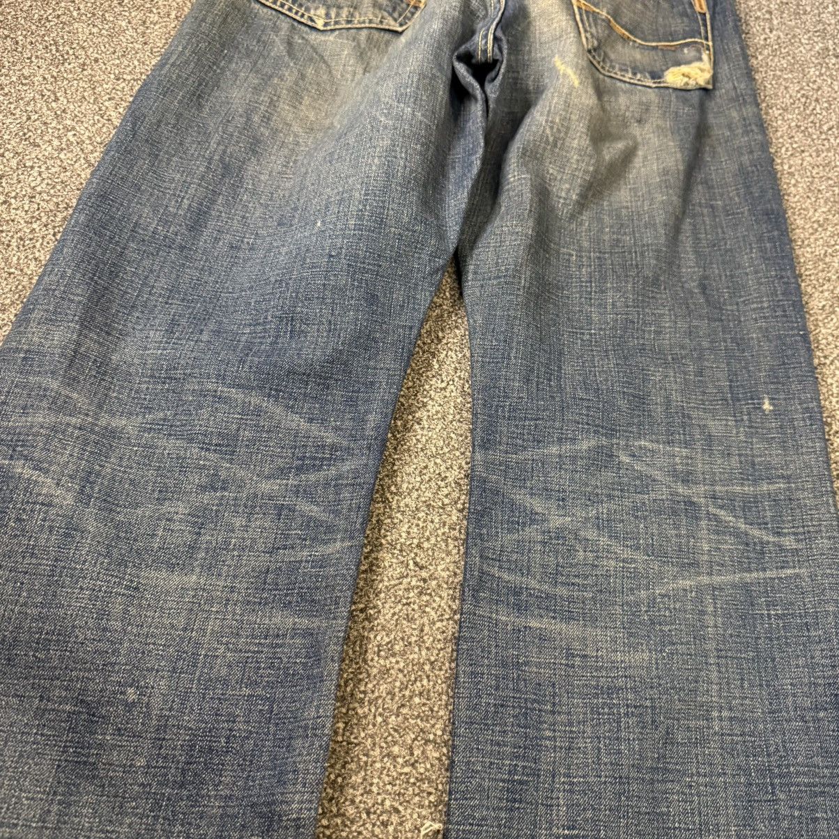 Beauty Beast Bootcut Ezra Fitch Distressed y2k Style Wide Leg Denim Size US 33 - 7 Thumbnail