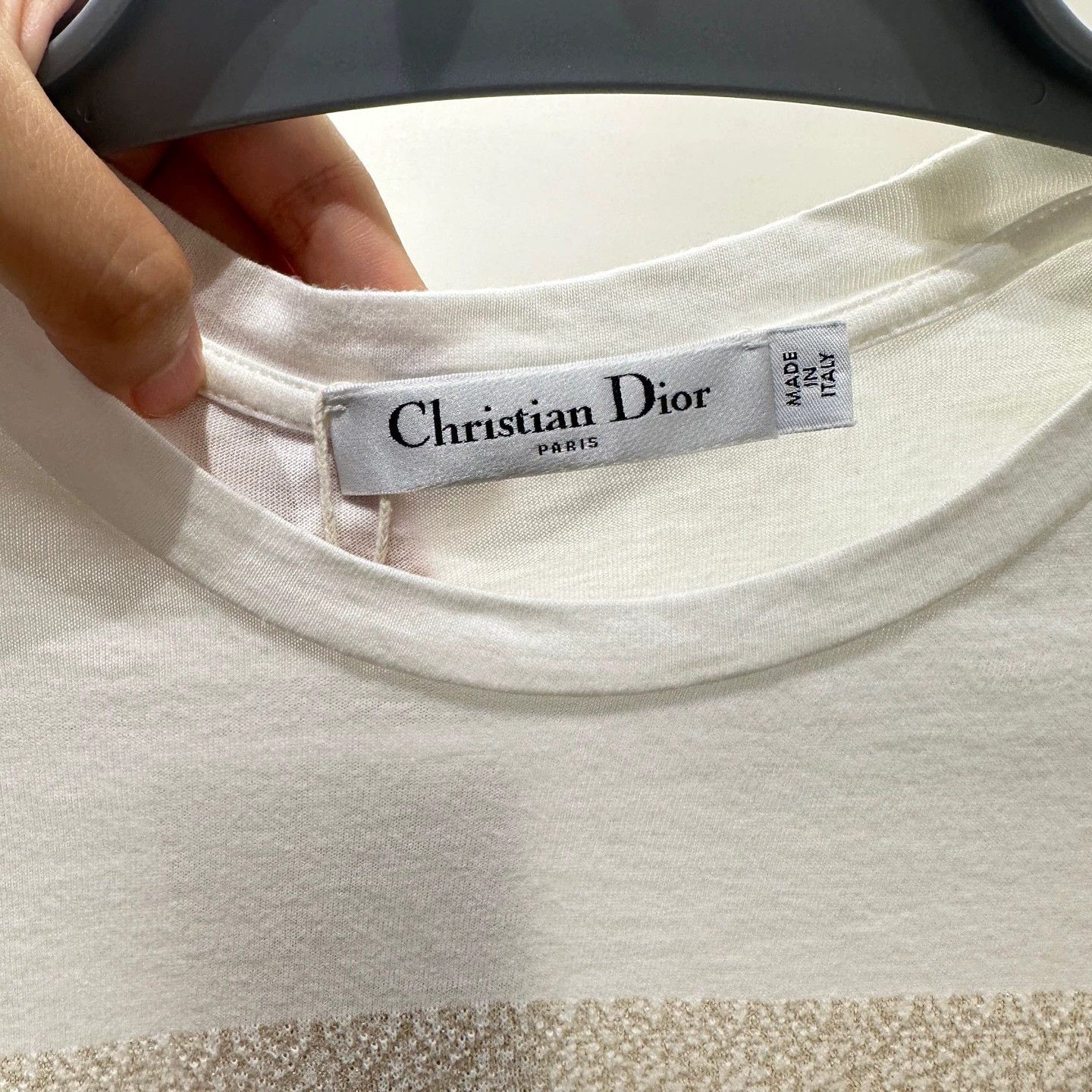 Christian Dior Monsieur Dior apr264 White Gold Logo Cotton t-shirt S Size S / US 4 / IT 40 - 3 Thumbnail