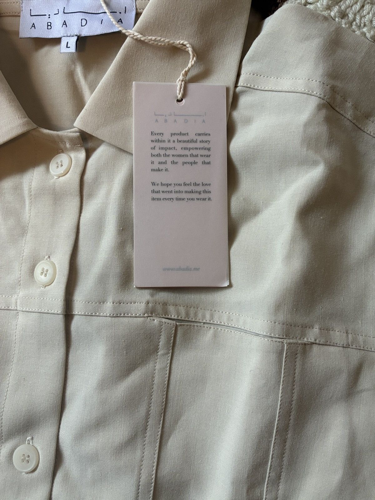 Other Abadia Ethnic Cream Button Up Shirt Size L / US 10 / IT 46 - 4 Thumbnail