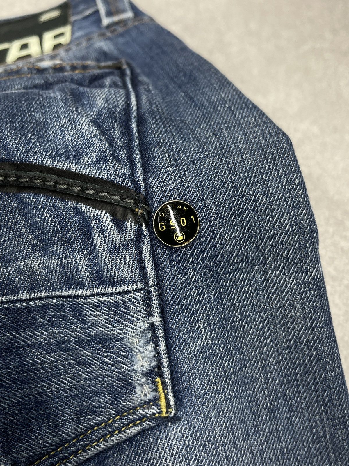 G-Star Vintage G Star Raw Attacc Low Denim Jeans Blue Y2K Size US 33 - 5 Thumbnail