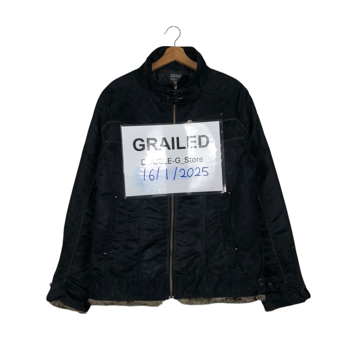 Japanese Brand 📌Vintage Biker Jacket Splendid Satisfaction Fur Bottom Size US L / EU 52-54 / 3 - 1 Thumbnail
