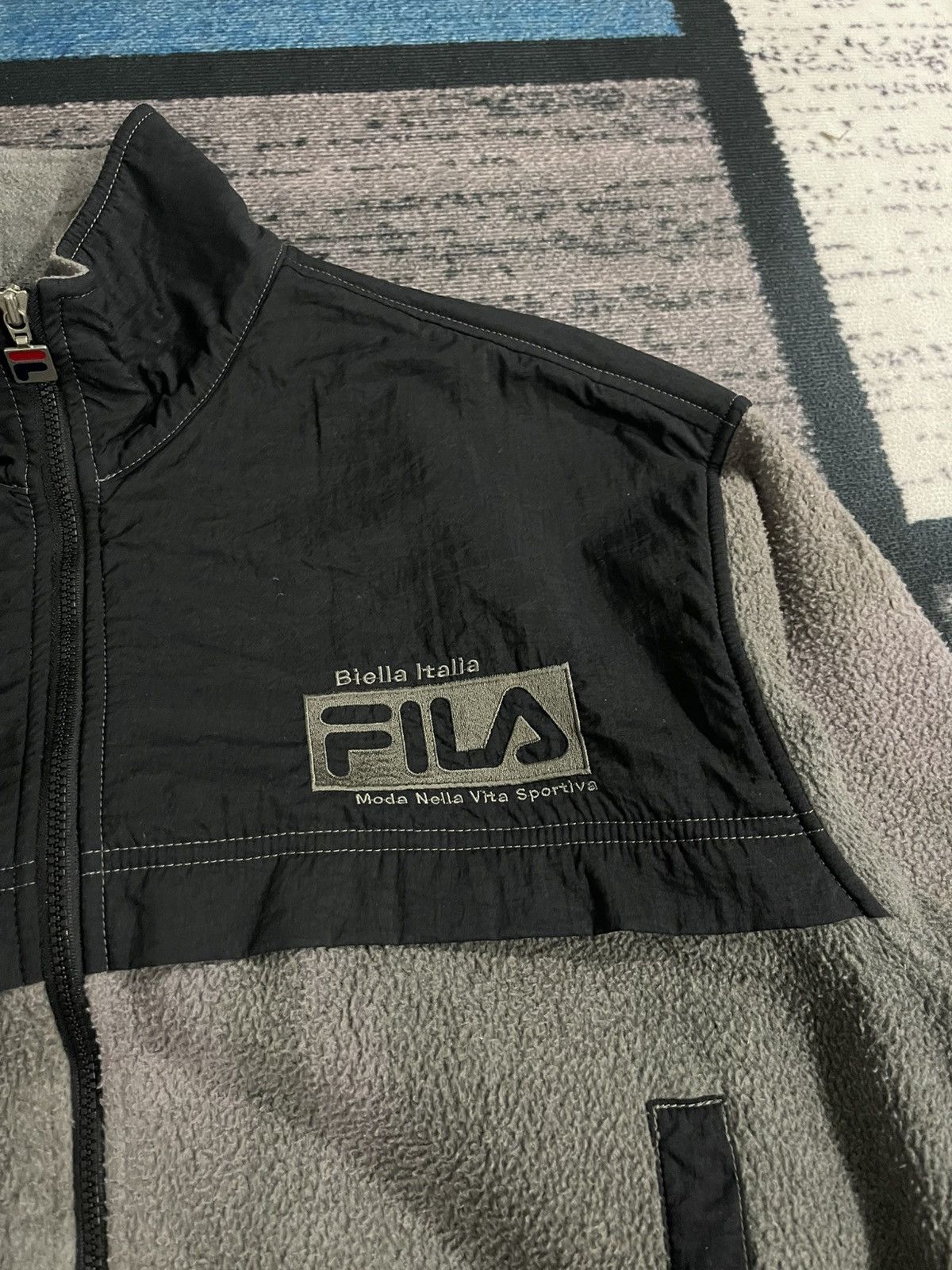 Fila × Vintage Vintage Fila Biella Italia Big Logo fleece Jacket Size US L / EU 52-54 / 3 - 8 Thumbnail