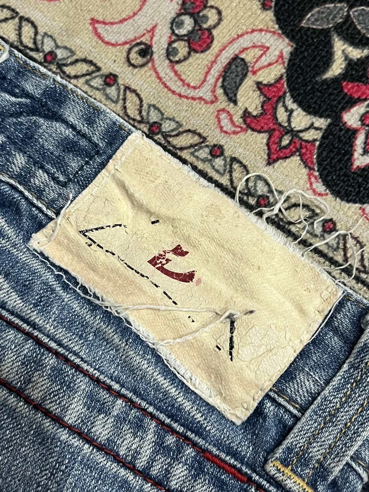 If Six Was Nine Japanese Brand Drive Jeans Blue Washed Distress Flare Dennim Size 26" / US 2 / IT 38 - 8 Thumbnail