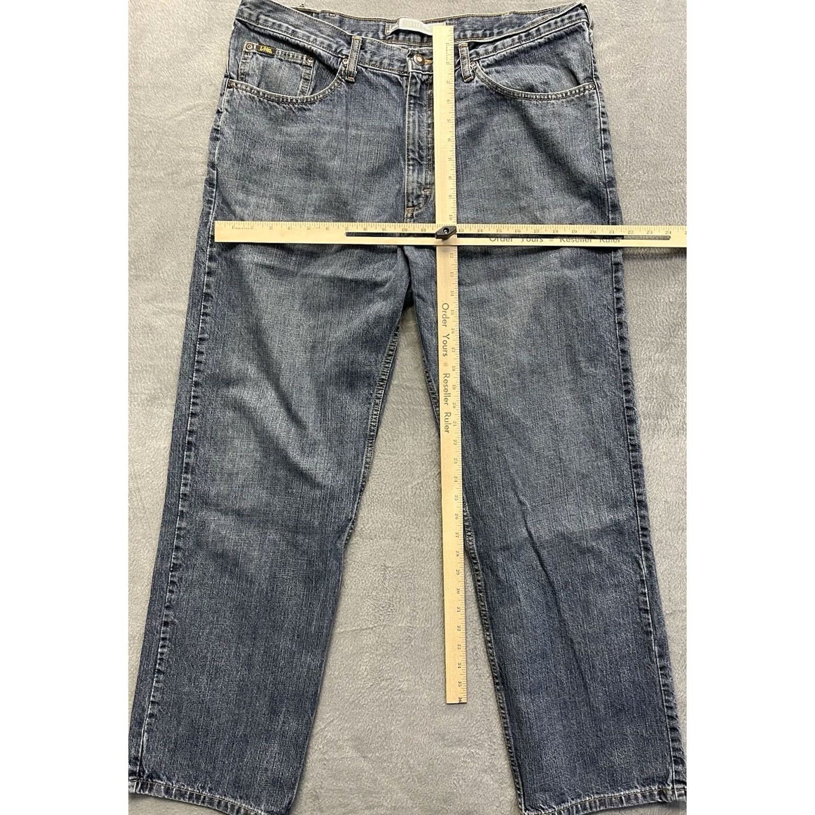 Lee Lee Jeans Mens 38 Blue Denim Size 38x33 Relaxed Straight Wash Distressed Baggy Size US 38 / EU 54 - 6 Thumbnail