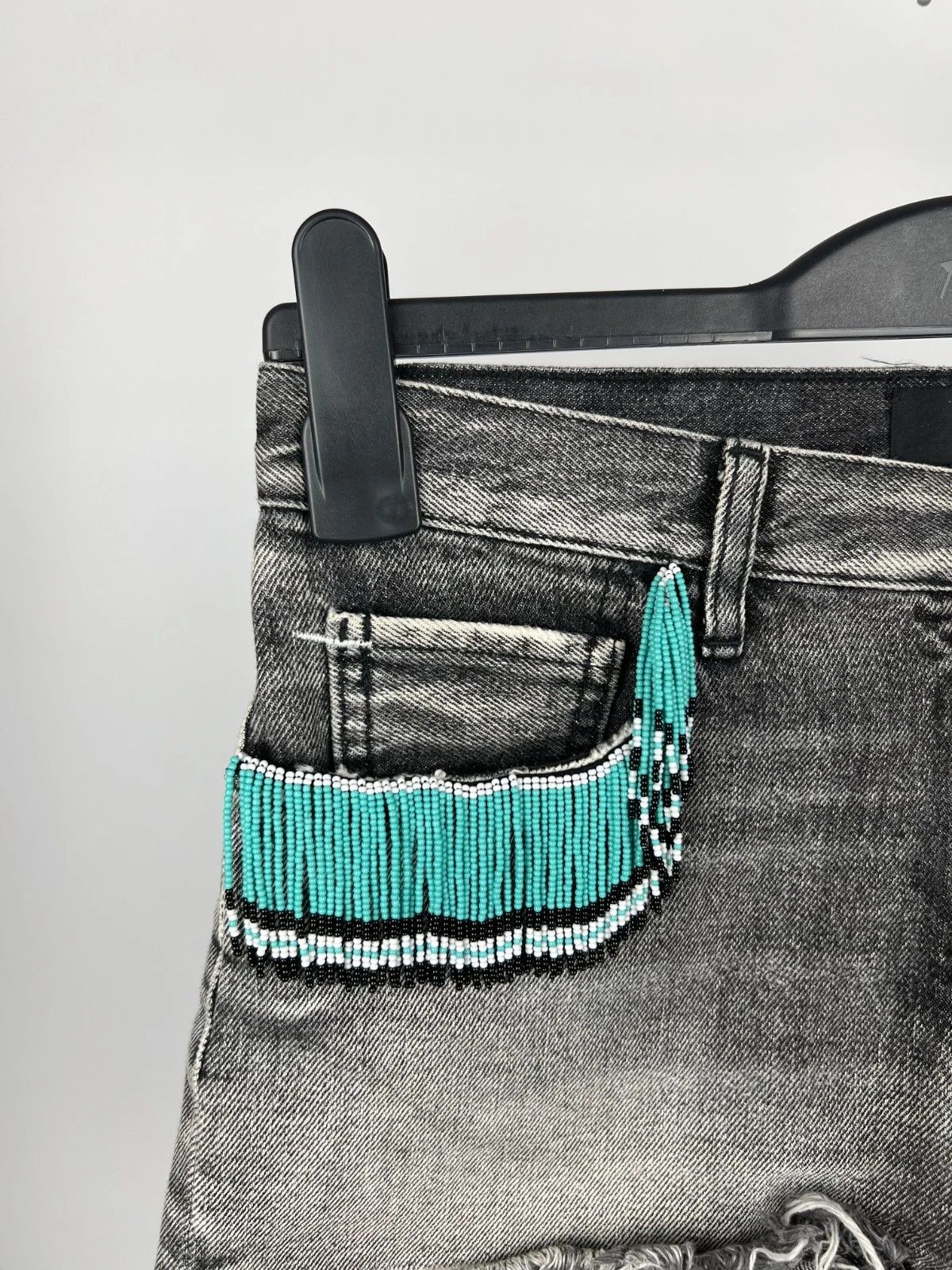 Alanui Alanui Cotton Cut-Off Embellishment Jeans Denim Shorts Size 28" / US 6 / IT 42 - 7 Thumbnail