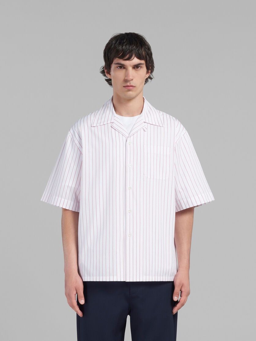 Marni o1w1db10125 Poplin Bowling Shirt in White Size US XL / EU 56 / 4 - 4 Thumbnail