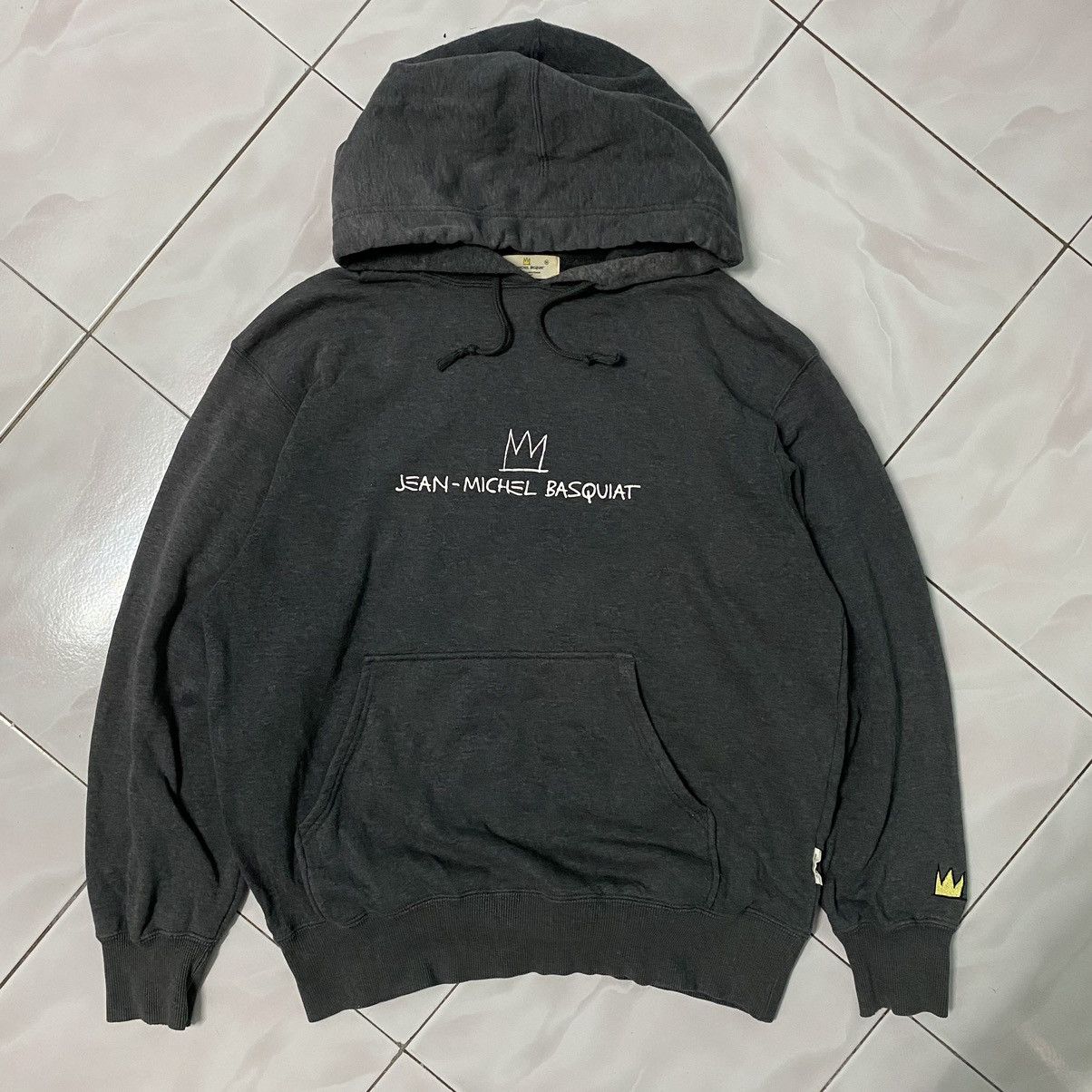 image of Jean Michel Basquiat x Uniqlo Jean Michael Basquiat X Uniqlo Hoodie Printed Art Hiphop in Grey (Siz