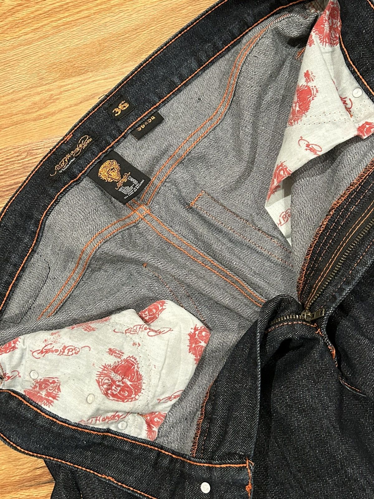 Ed Hardy RARE Ed Hardy Embroidered Geisha Raw Denim Size US 36 / EU 52 - 3 Thumbnail