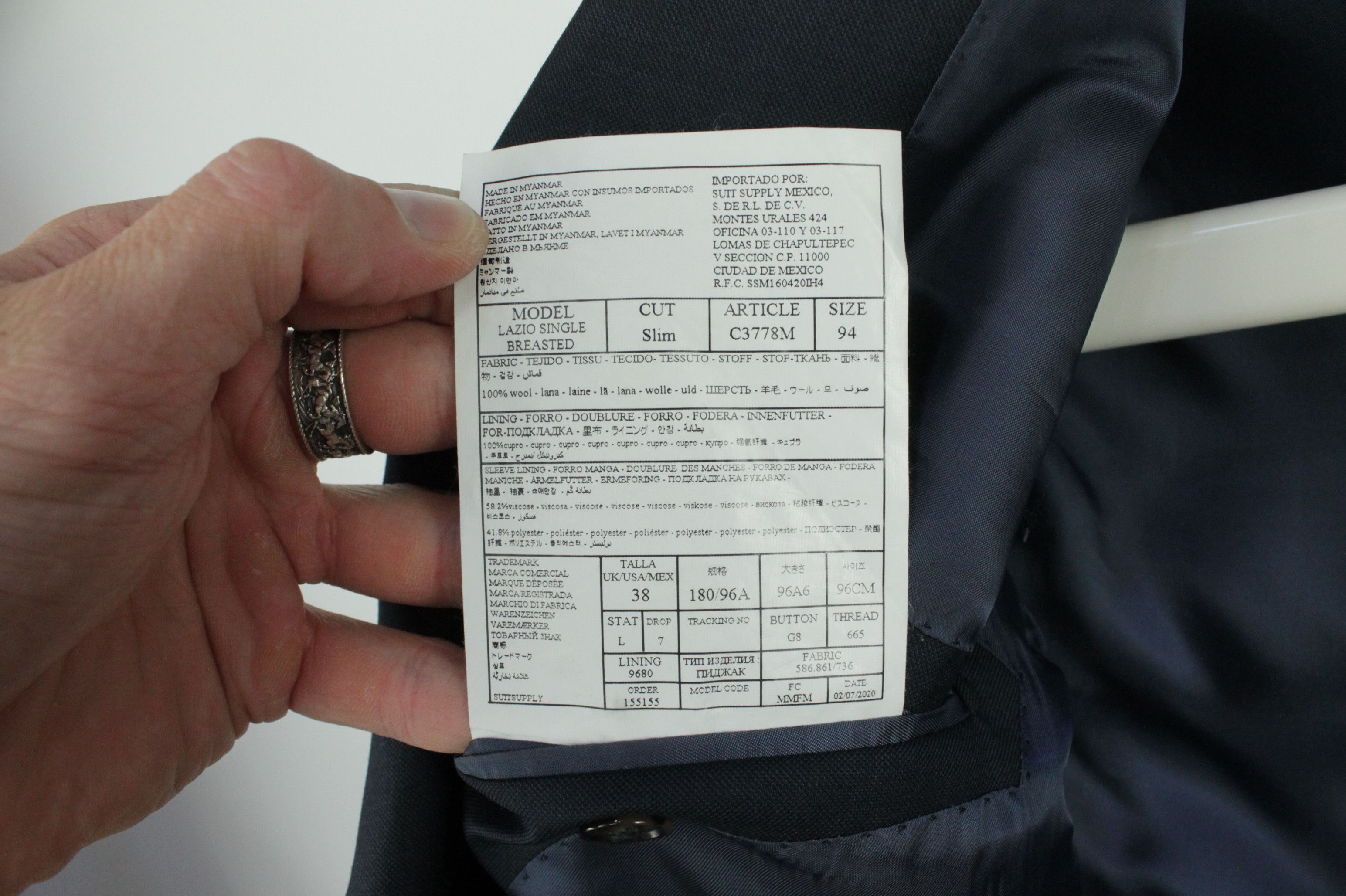 Suitsupply Suitsupply Lazio Single-Breasted Slim Fit Navy Wool Blazer Size US M / EU 48-50 / 2 - 12 Thumbnail