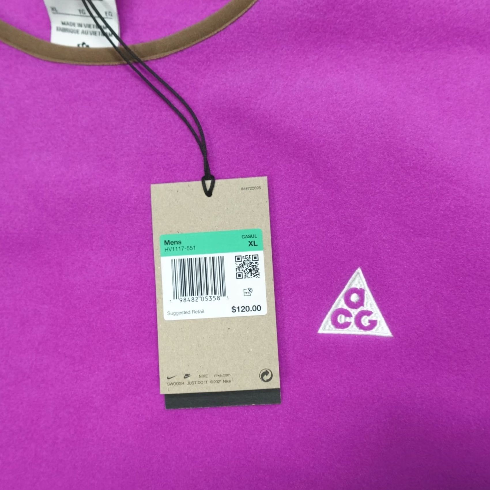 Nike Nike ACG Wolf Tree Fleece Polartec Sweatshirt Men XL Vivid PurpleHV1117–551 Size US XL / EU 56 / 4 - 4 Thumbnail