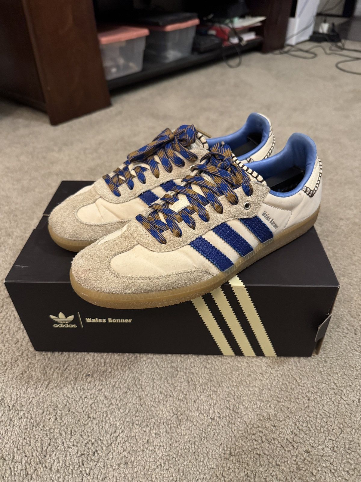 Adidas × Wales Bonner Adidas Samba x Wales Bonner Nylon Wonder Clay Royal Blue Size US 10 / EU 43 - 1 Thumbnail