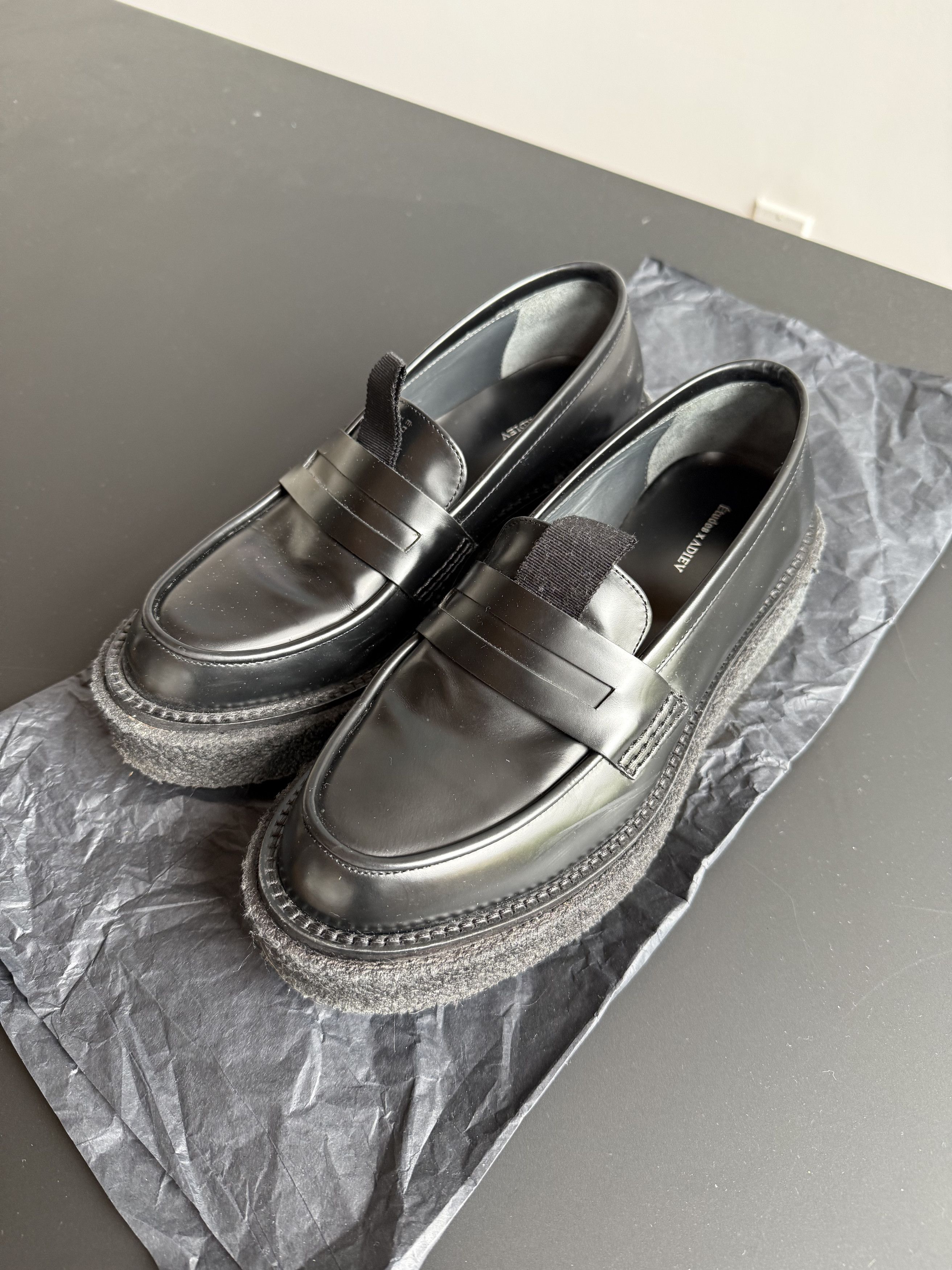 Adieu Paris Raised-sole Leather Penny Loafers Size US 8 / EU 41 - 1 Thumbnail
