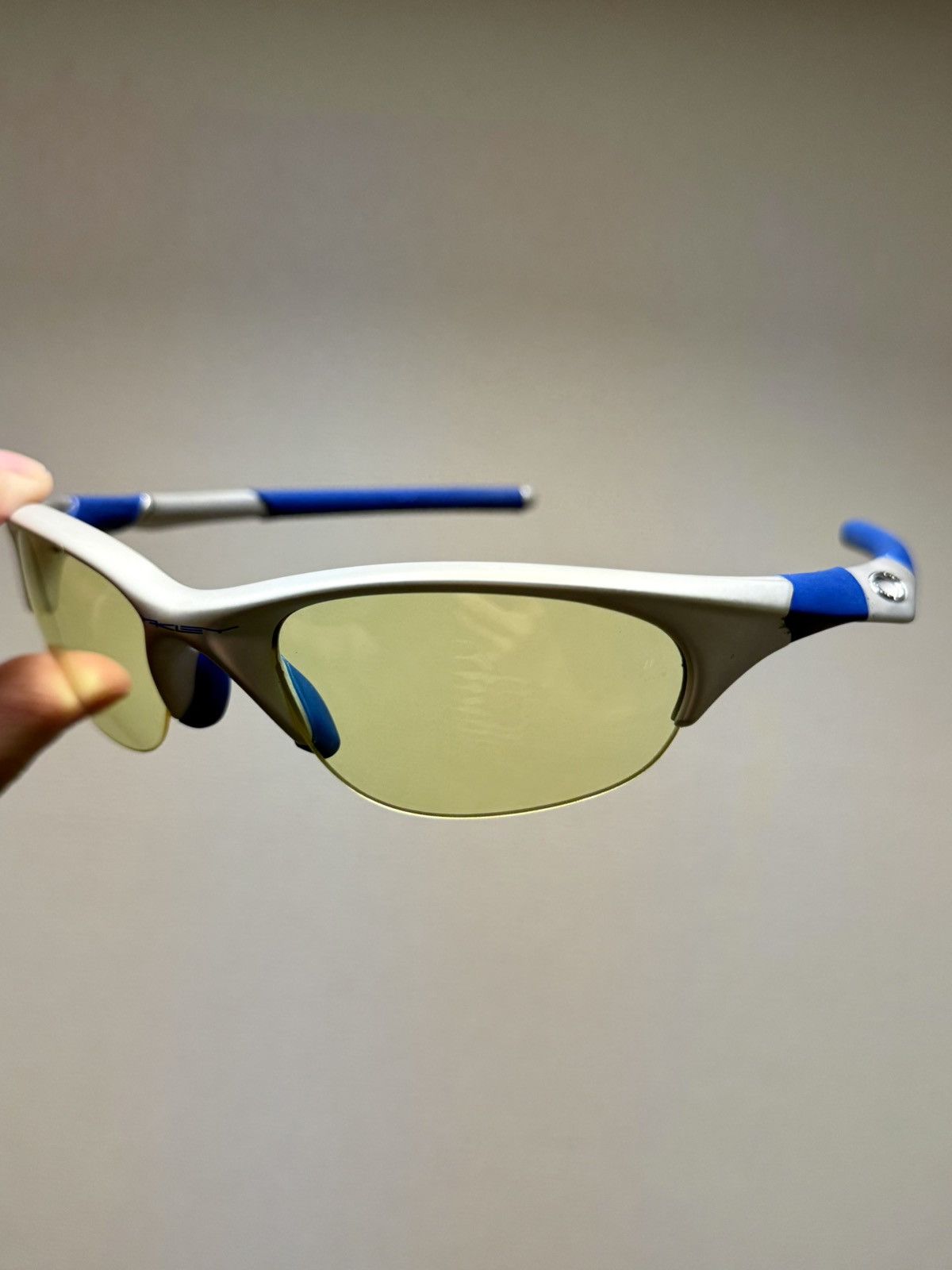 Oakley OAKLEY HALF JACKET SILVER BLUE SUNGLASSES Size ONE SIZE - 1 Thumbnail