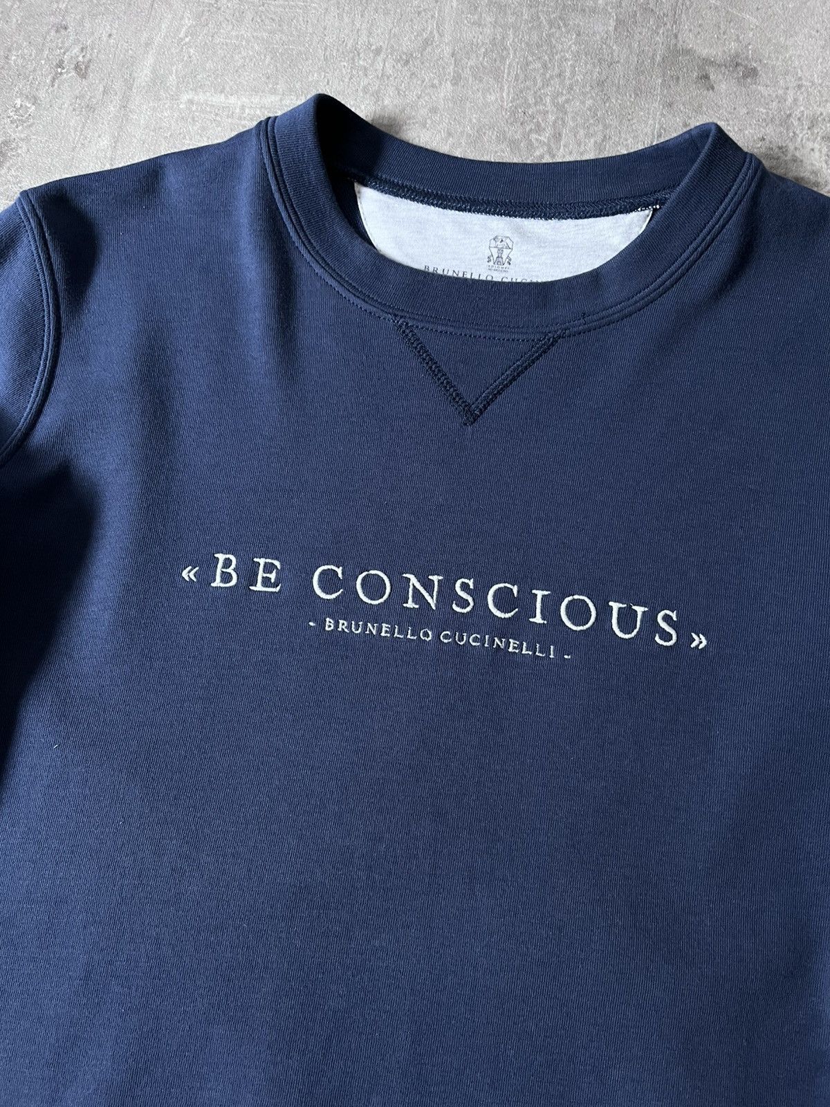 Brunello Cucinelli Brunello Cucinelli ''Be Conscious'' navy blue sweatshirt Size US S / EU 44-46 / 1 - 4 Thumbnail