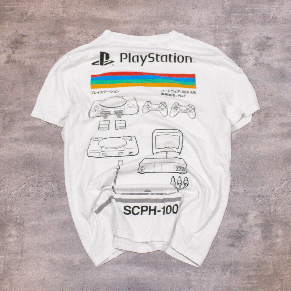 Playstation Playstation One Vintage Y2K White Double Stitch T-Shirt Size US XS / EU 42 / 0 - 1 Thumbnail