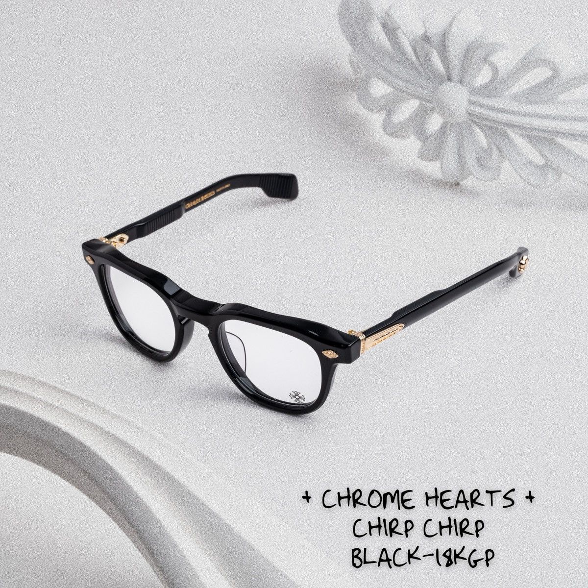 Chrome Hearts CHROME HEARTS CHIRP CHIRP-A BLACK - 18KGP GLASSES Size ONE SIZE - 1 Thumbnail
