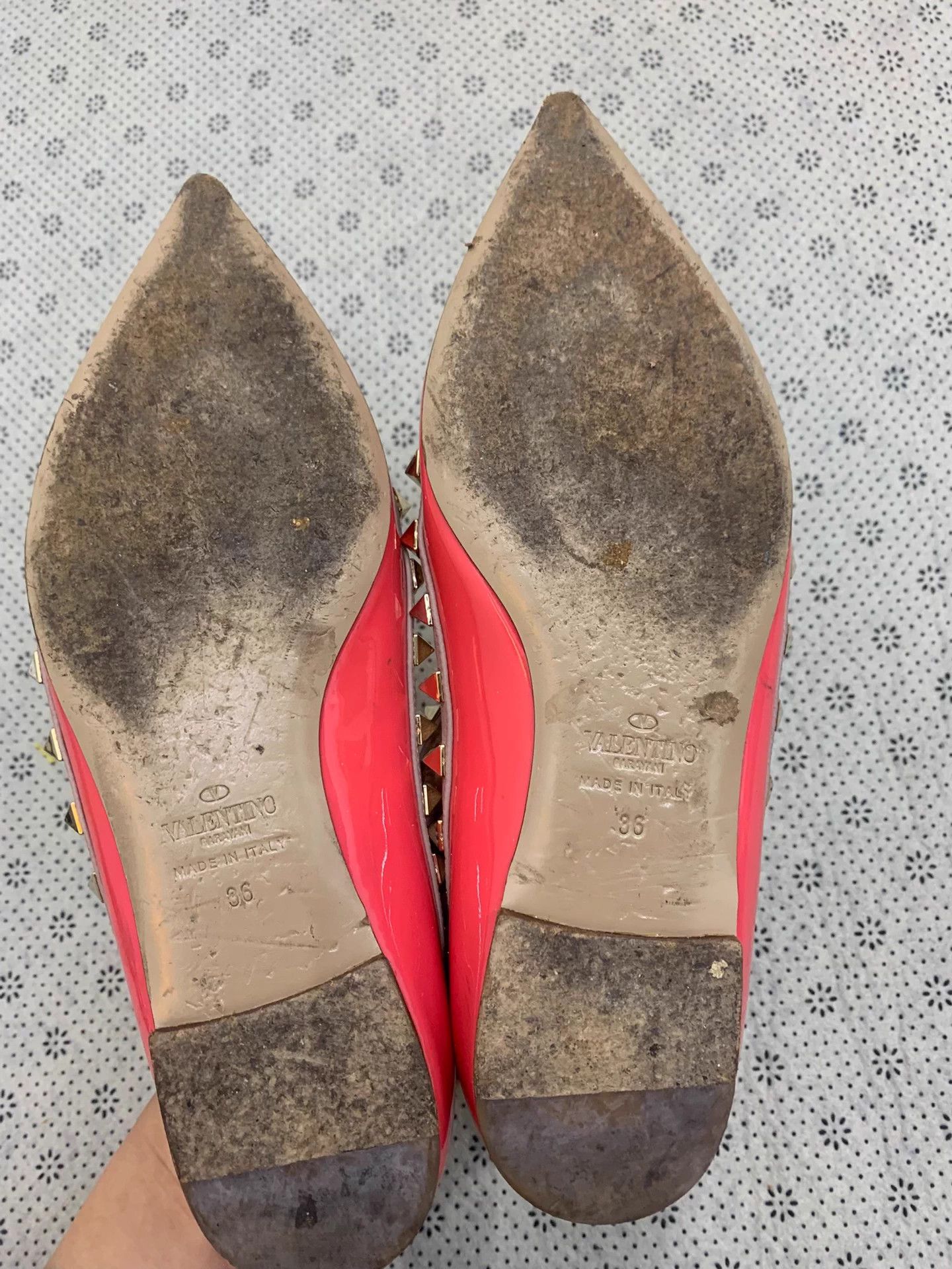 Valentino Valentino Pink Patent Leather Studded Flat 36 Size US 5 / IT 35 - 4 Thumbnail