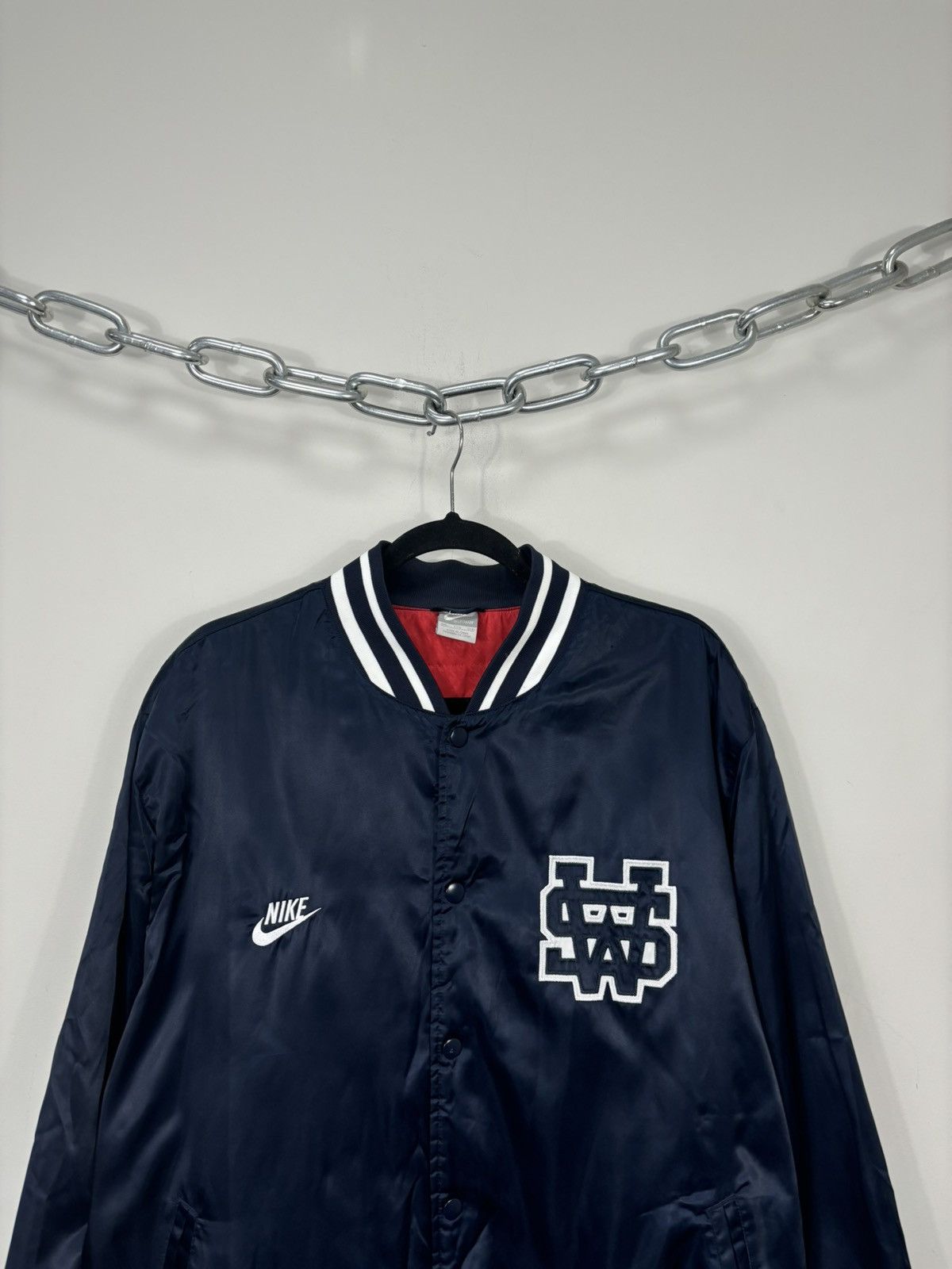 Nike Vintage Nike NSW Rare Hype Satin Varsity Bomber Jacket Size US XXL / EU 58 / 5 - 4 Thumbnail