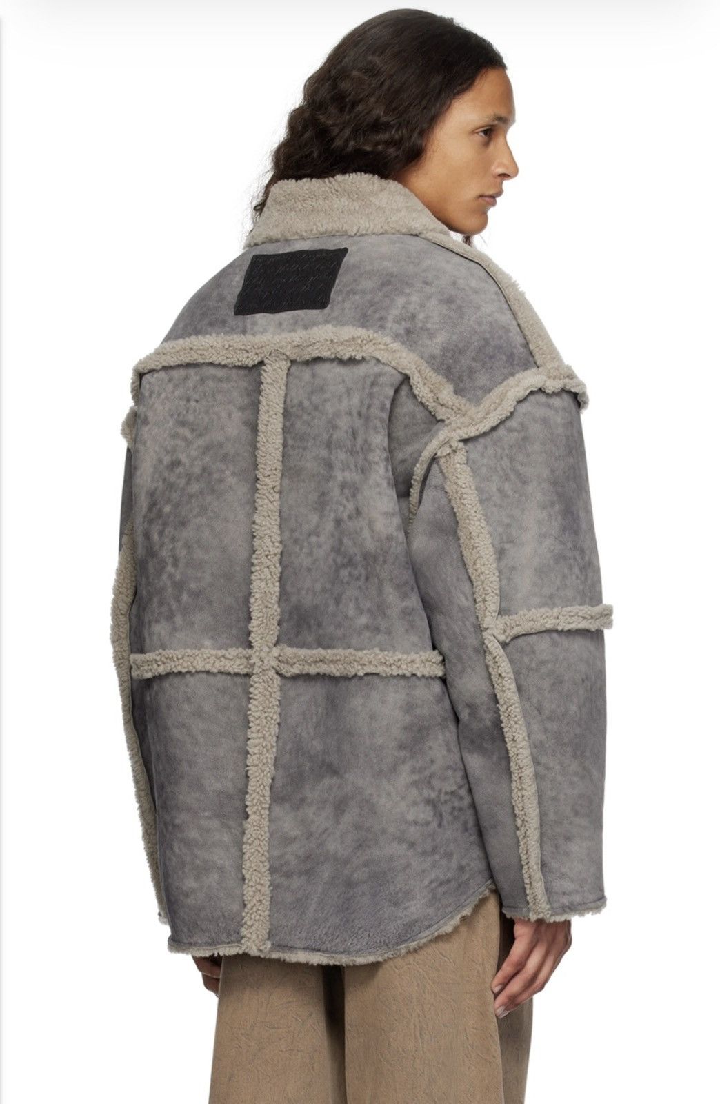 Acne Studios $3100 Gray Paneled French Lamb Shearling Jacket Size US S / EU 44-46 / 1 - 4 Thumbnail