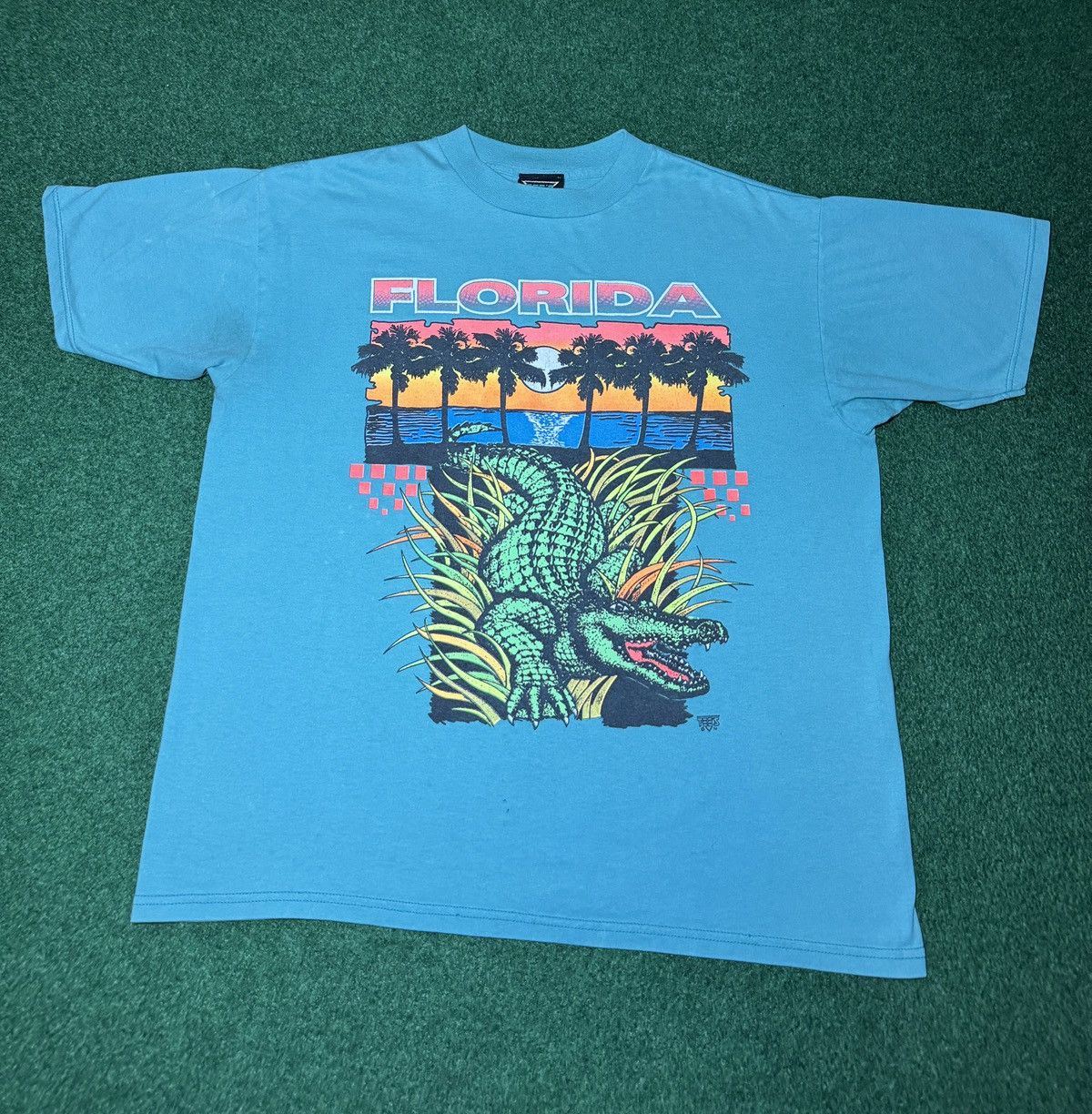 Vintage Vintage 90s Florida Gators Alligator Sunset Cartoon T Shirt Size US L / EU 52-54 / 3 - 1 Thumbnail