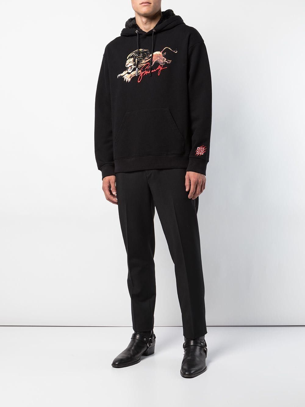 Givenchy Black Faux Fur Hood Signature Logo Lion Hoodie Size US S / EU 44-46 / 1 - 3 Thumbnail
