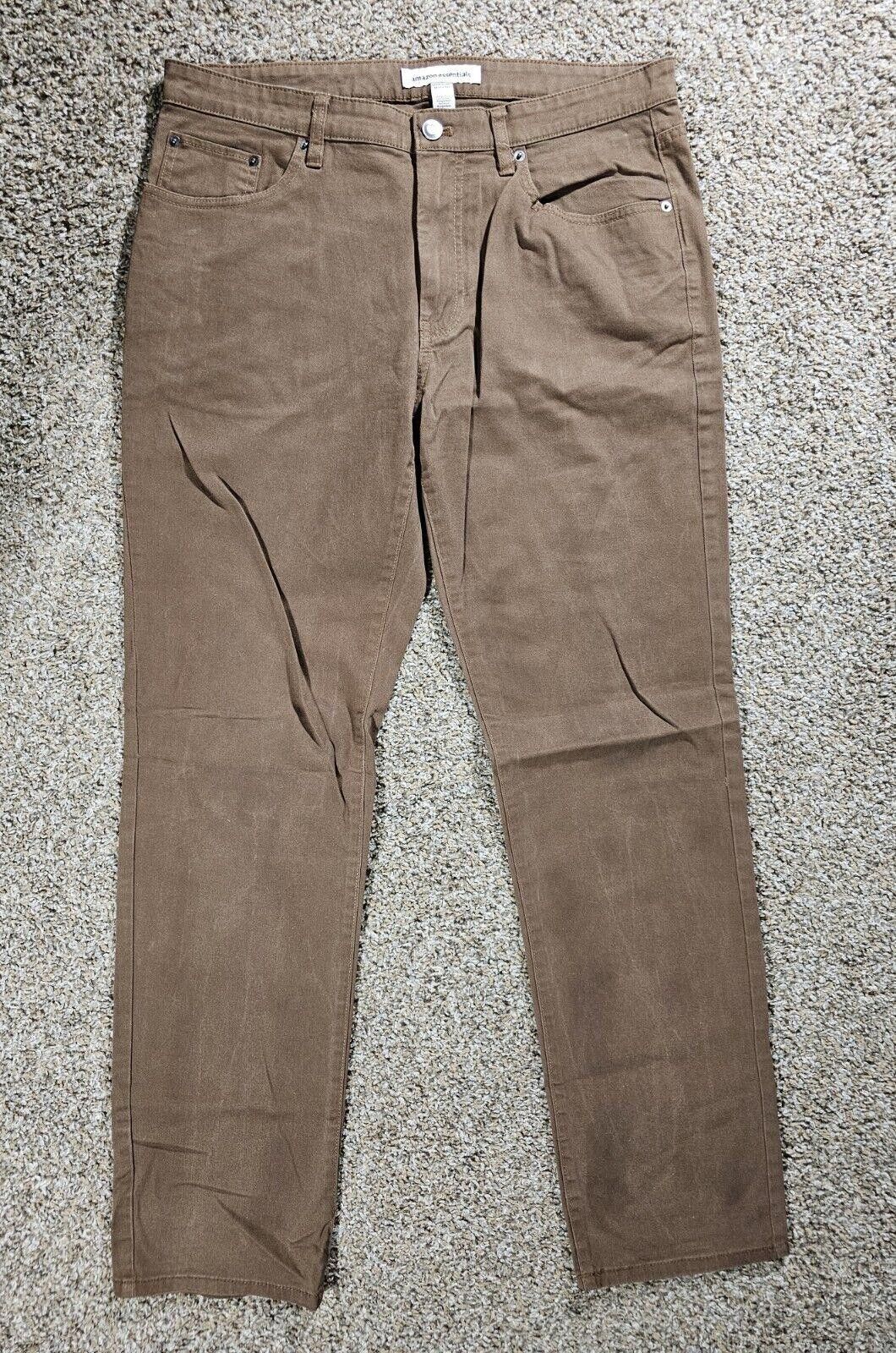 Other 34x33 Amazon Essentials Athletic Khaki Jeans Brown Size US 34 / EU 50 - 1 Thumbnail
