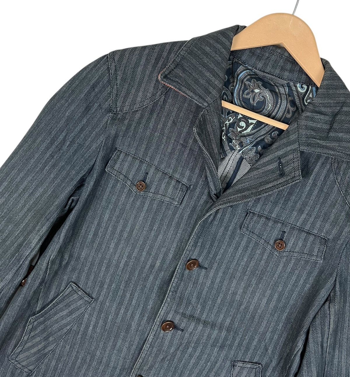 Alexander Julian × Japanese Brand Alexander Julian Stripe Hickory Denim Jacket Size US M / EU 48-50 / 2 - 7 Thumbnail