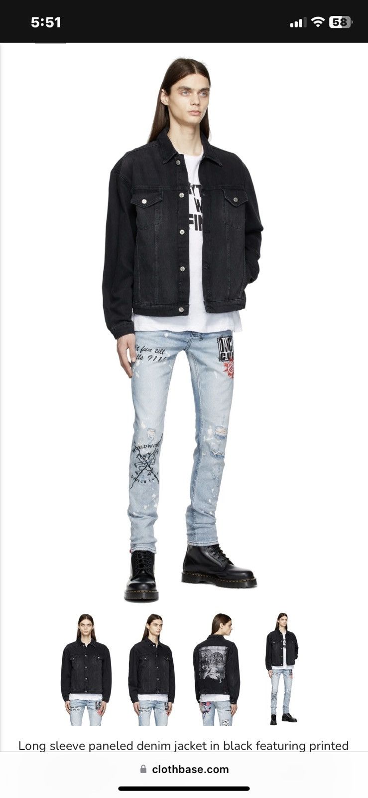Ksubi Ksubi Black Oh G Rose Royalty Ether Denim Jacket Size US L / EU 52-54 / 3 - 3 Thumbnail