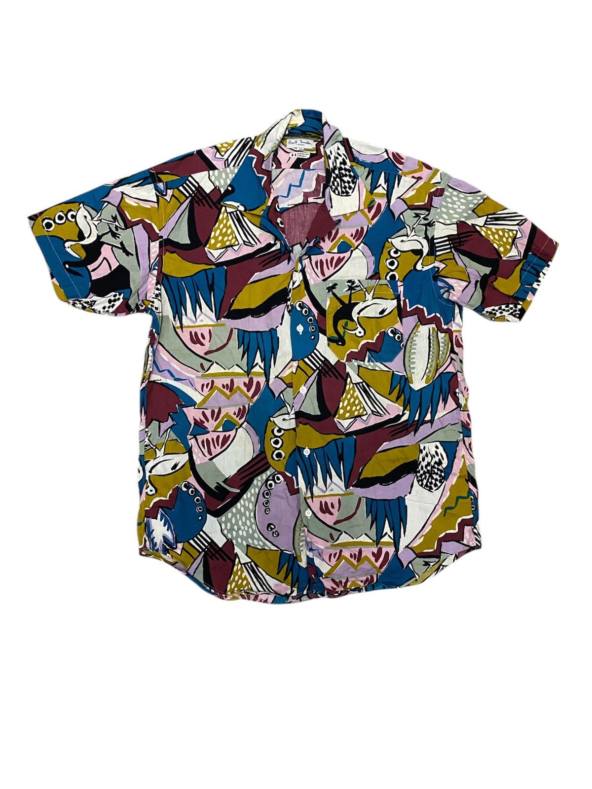Paul Smith Red Ear 1990s Paul Smith multicolor pop button up open collar Size US L / EU 52-54 / 3 - 1 Thumbnail