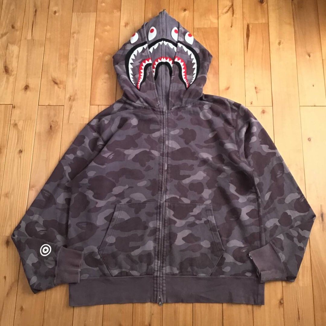 Bape BAPE Color Camo Double Shark full zip hoodie Burgundy APE Size US XXL / EU 58 / 5 - 1 Thumbnail