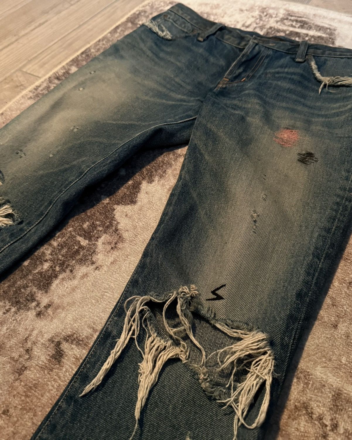 Undercover Undercover SS06 “But Beautiful” Grafitti Patch Denim Size US 29 - 3 Thumbnail