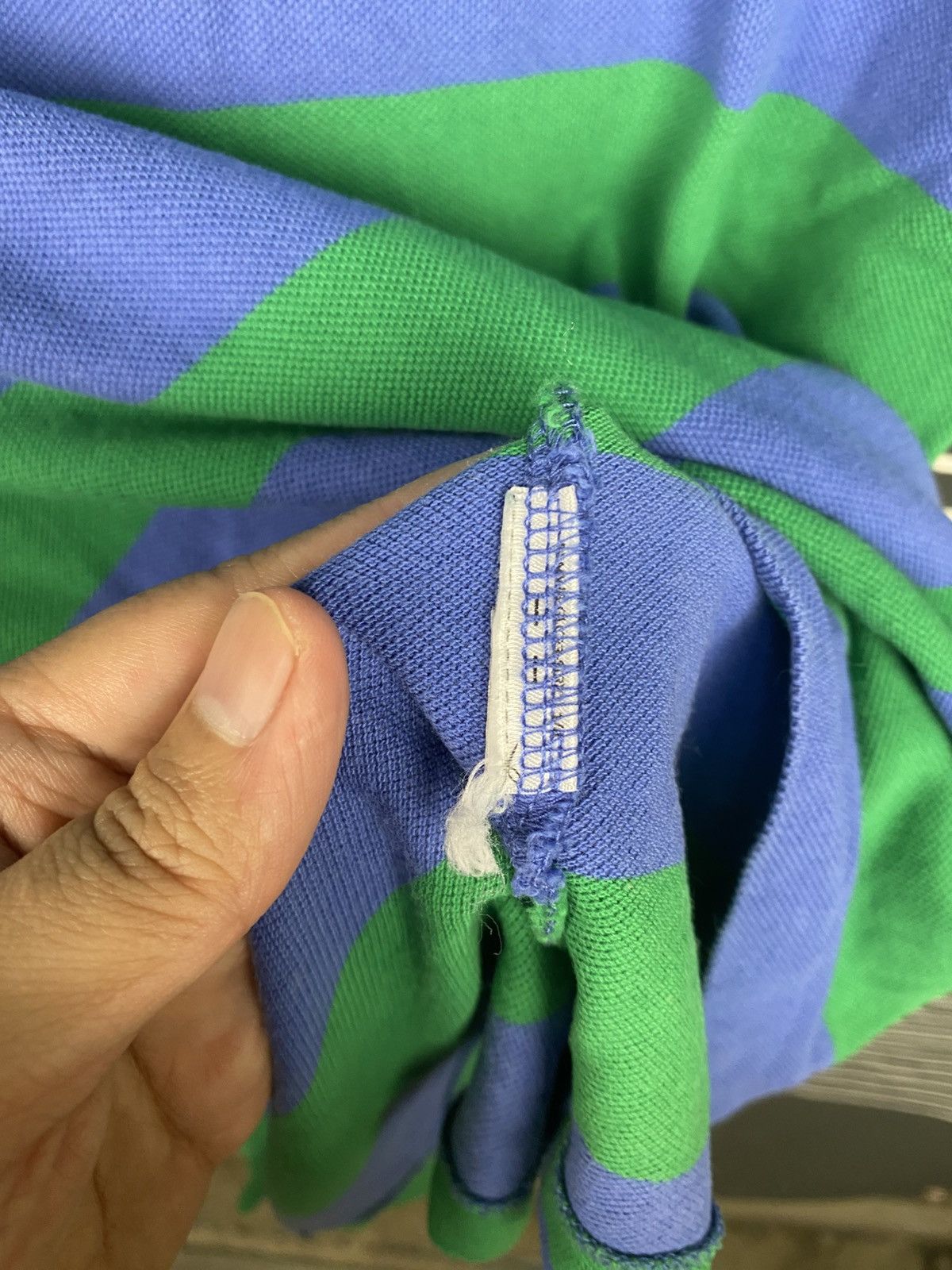 Polo Ralph Lauren Polo Ralph Lauren Striped Mesh Polo Shirt in Blue and Green Size US L / EU 52-54 / 3 - 5 Thumbnail