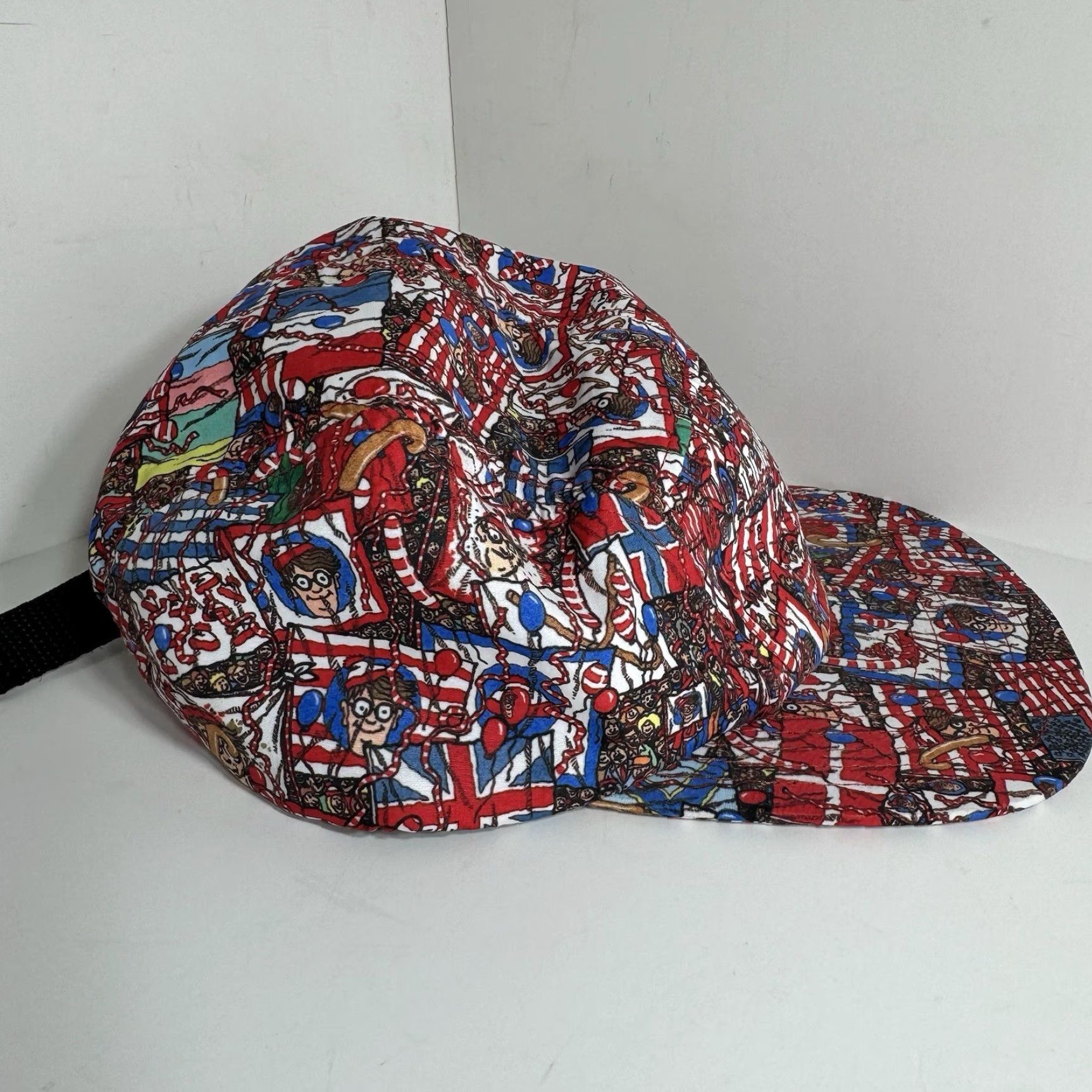 Aldo Where’s Waldo 5 Panel Hat Cap Strap Back Adjustable 2014 Search & Find AOP Navy Multicolor Waldo Men Adjustable Cap Cap Hat Size ONE SIZE - 6 Thumbnail