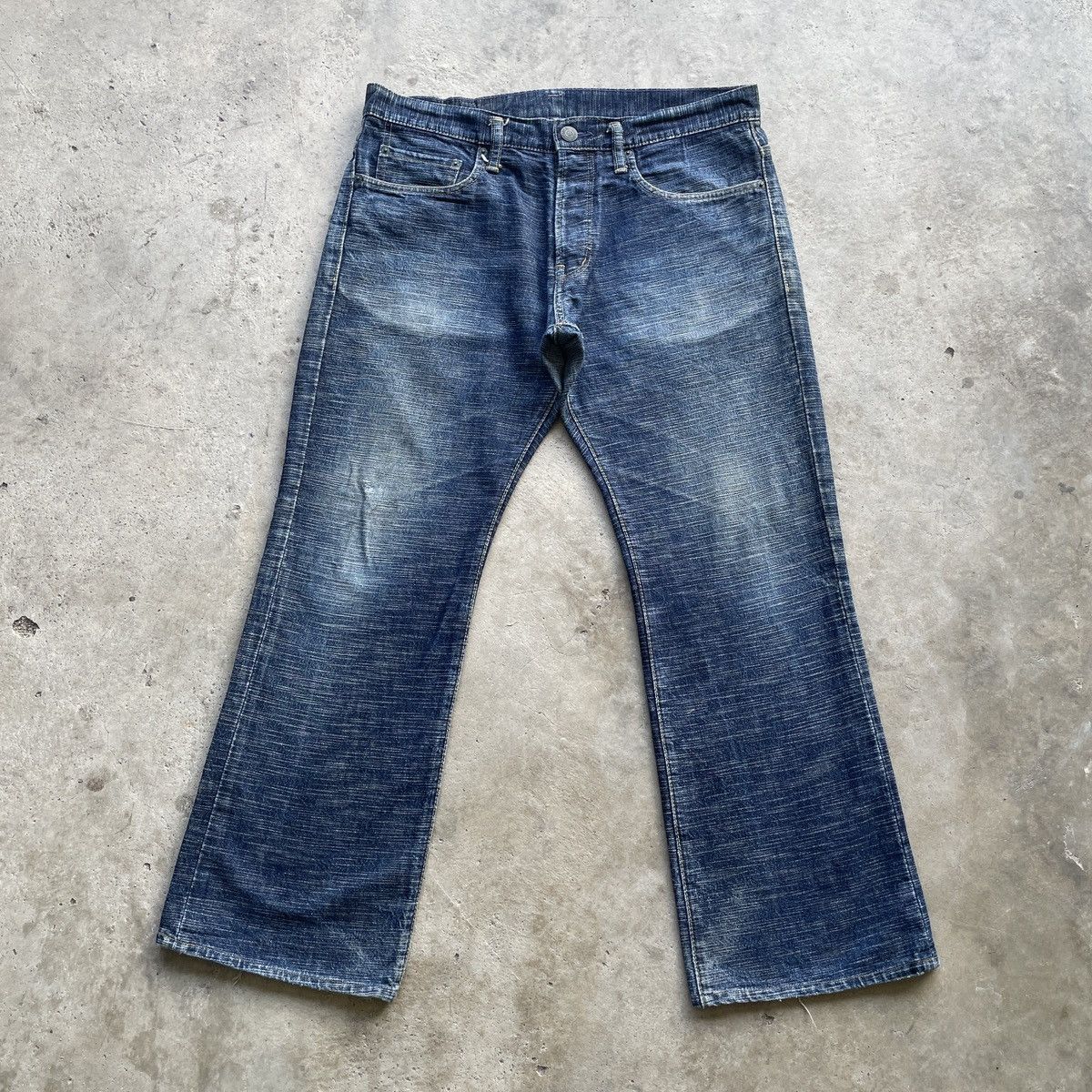 Japanese Brand Vintage Japanese Jeans Button Fly Denim Faded Pants W35x28.5 Size US 35 - 1 Thumbnail