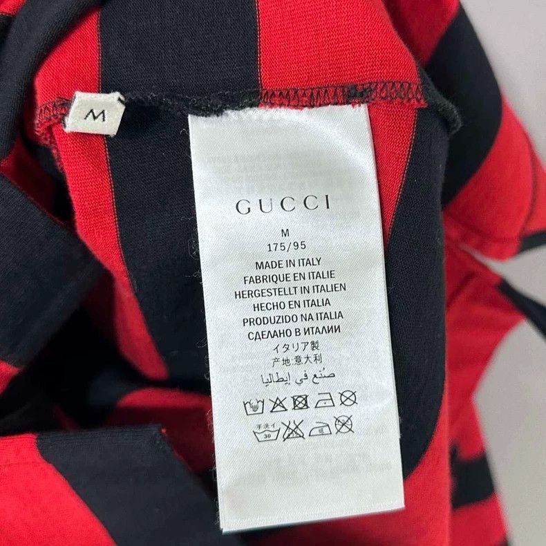 Gucci Red and Black Striped Embroidered Top-2505 Size M / US 6-8 / IT 42-44 - 6 Thumbnail